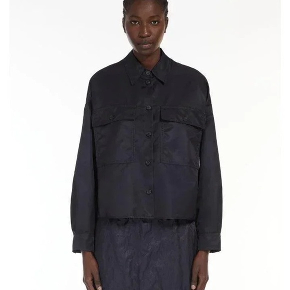 MaxMara Weekend Cremona Twill Shirt Jacket in Ultramarine - Picture 2 of 7